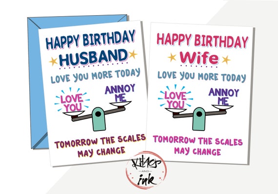 Funny Happy Birthday Card Love You More Today Tomorrow Etsy