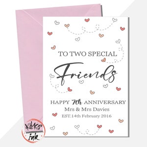 Biglietto di auguri per l'anniversario degli amici speciali, Buon anniversario agli amici speciali, biglietto del migliore amico, qualsiasi anno: 1°, 2°, 3°, 4°, 5°, 10°, 20°