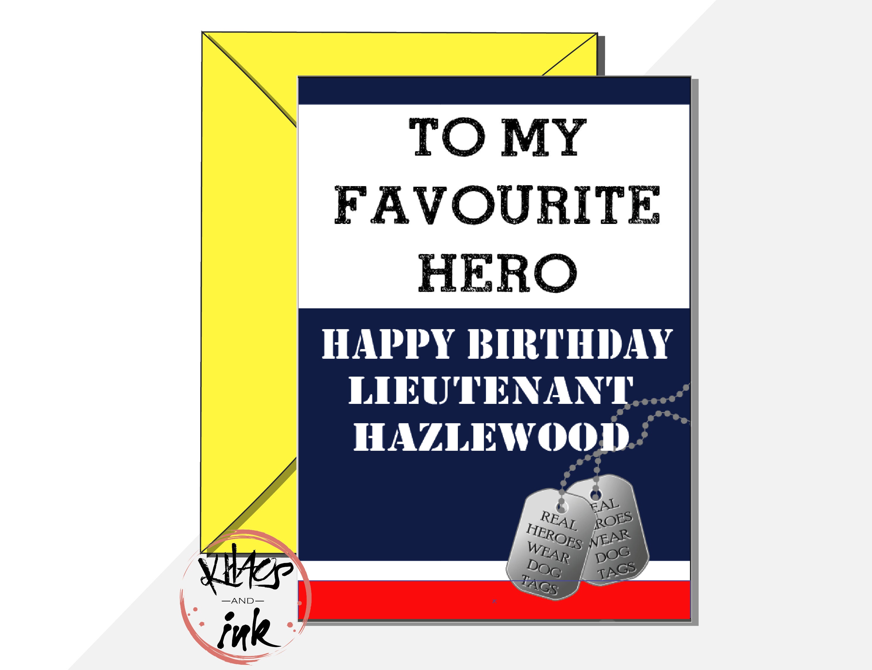 Army Officer Birthday Card, Personalised Soldier Birthday Card. Marine ...