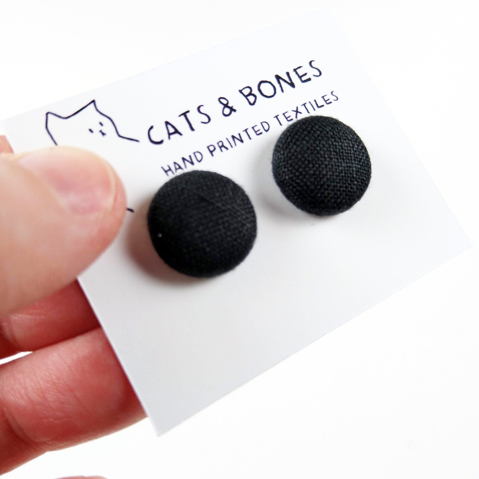 Small Black Stud Earrings Everyday Ear Accessory Versatile Etsy