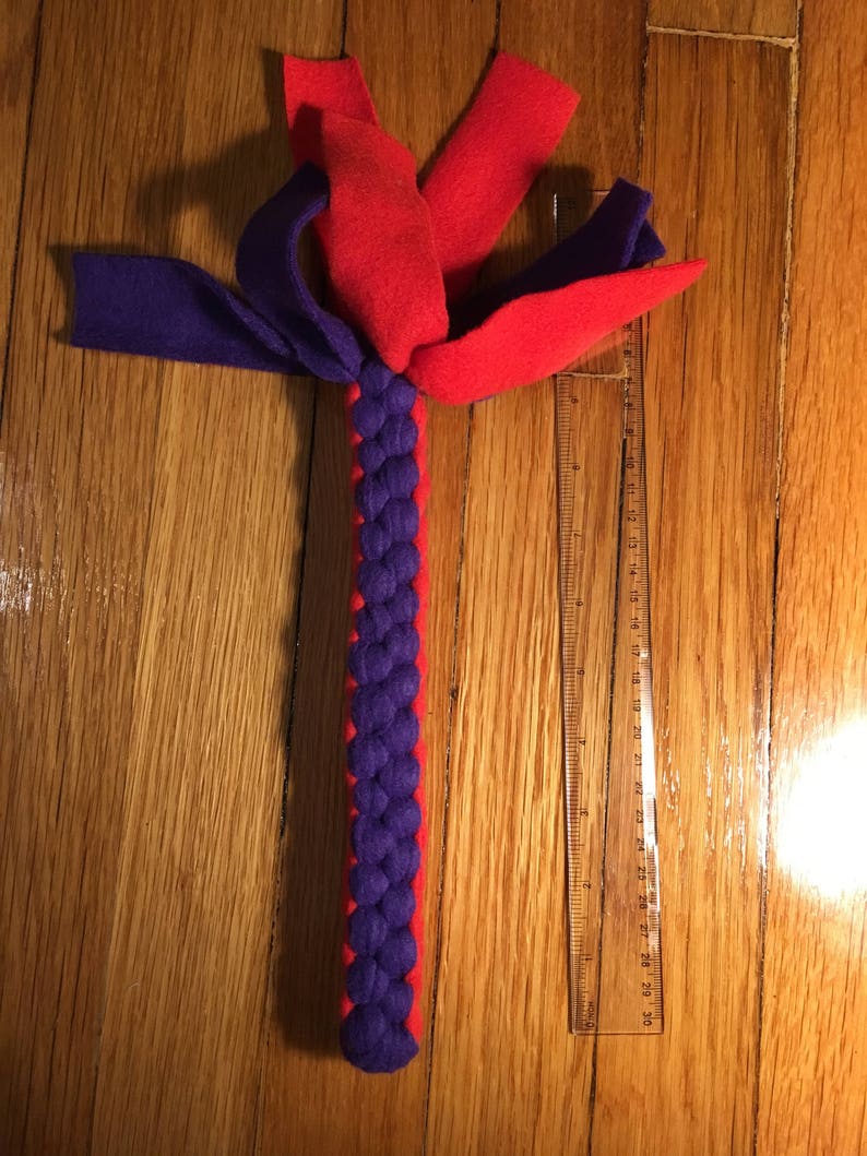 Tug Toss and Chew Fleece Dog Toy red and purple solid Square
