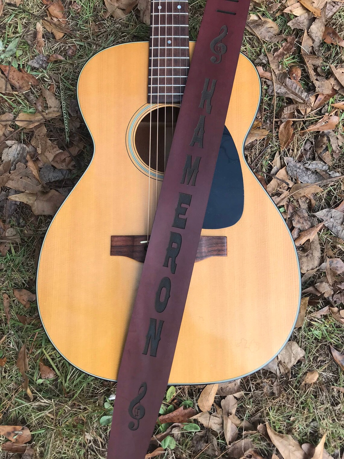 Personalized Custom Leather Guitar Strap with Name Adjustable Etsy