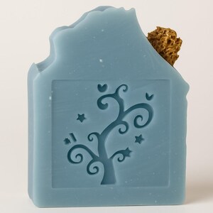Cold saponified Man of the Woods soap with dried flowers, masculine scent with essential oils, customizable label