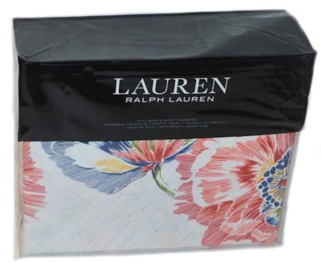RALPH LAUREN Isadora Floral 3P Full/ Queen Duvet Set Red Blue Yellow Etsy