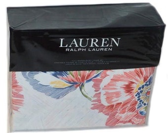 RALPH LAUREN Isadora Floral 3P Full/ Queen Duvet Set Red Blue Yellow