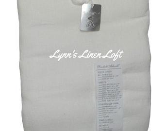 Rachel Ashwell Couture Whipstitch White Twin Duvet Linen Off White