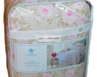 Simply Shabby Chic Rachel Ashwell Dutchess Blossom Pink Floral King Comforter Set 3PC