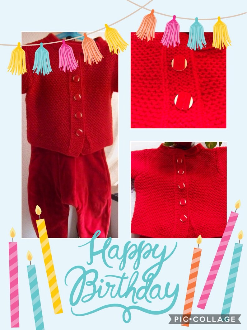 Red overalls and vest set image 1