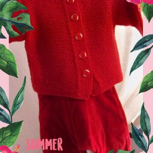 Red overalls and vest set image 2