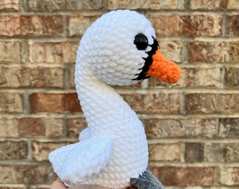 Swan plushie, crochet swan toy, swan toy, stuffed animal, handmade, bird, spring, easter