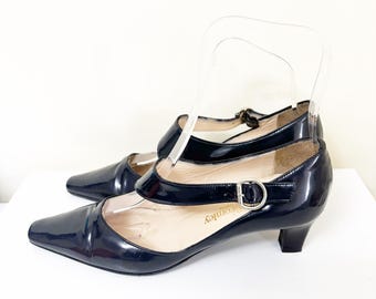Vintage Russel & Bromley Leather 90s Ankle Strap Mary Jane Court  Shoes | UK Size 4.5 | EU 37.5  | US 6.5 | Made In England
