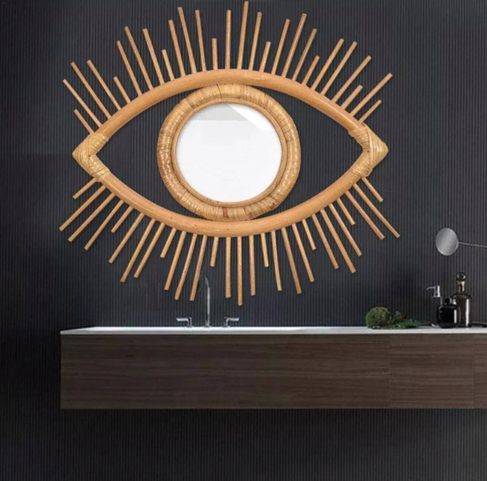 Rattan Eye Mirror Decorative Wall Eye Mirror Innovative Etsy