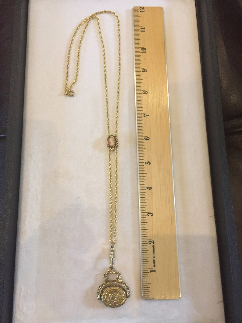 Goldette Antique Slide Necklace Pendant, Costume Jewelry, Antique