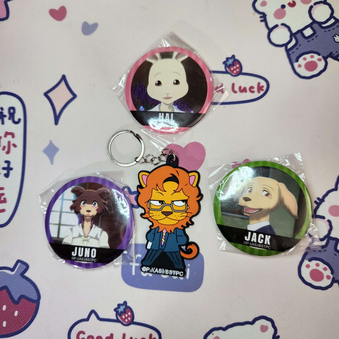 Four Piece Official Beastars Lot Rubber Keychain & Pins - Etsy