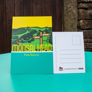 Impressão artística ilustrada de cartão postal Monsal Head Derbyshire Peak District A6