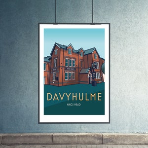 Davyhulme The Nags Head CLEARANCE A3/A4 Illustrated Print of Local M41 Pub