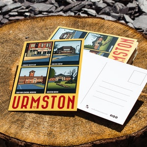 Urmston Manchester M41 - A4/A3 Printed Postcard of Four Local Landmarks