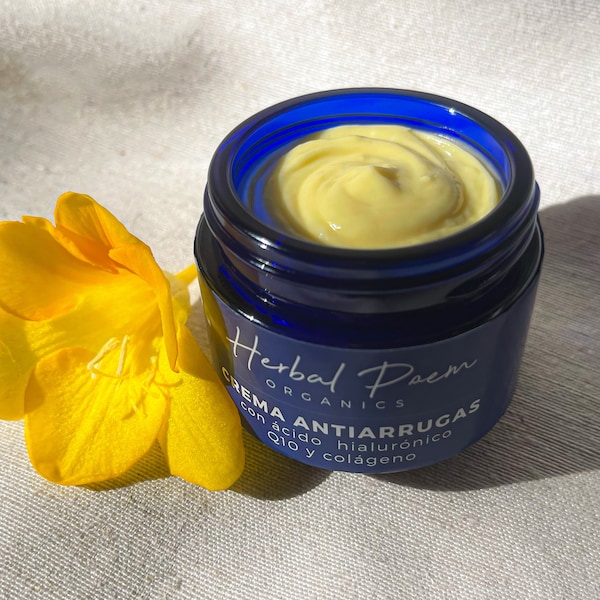 Crema viso anti-età biologica: idratante vegana all'acido ialuronico