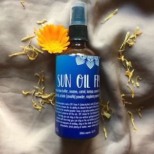 ORGANIC Sunscreen SPF 15 no zinc oxide | Sunoil | Biological Sunblock Suntan Sun oil Chemical Free | Carrot Oil | Natural Sun Protection