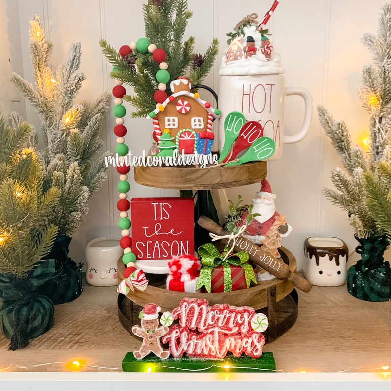 Christmas Tiered Tray Set Tiered Tray Bundle Rae Dunn Etsy
