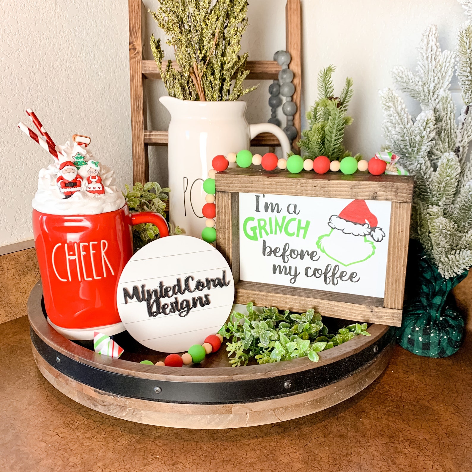 Grinch Tiered Tray Decor for Your Coffee Bar - Coffee Smudge