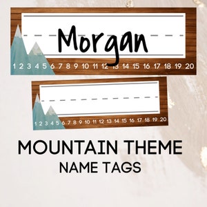 Mountain Theme Name Tags **Instant Download**