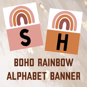 BOHO RAINBOW Alphabet Banner für Klassenzimmer