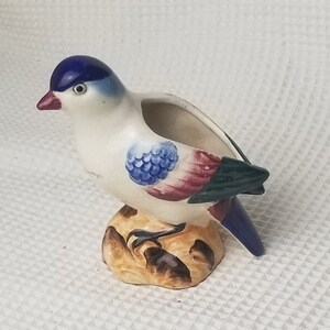 Vintage Mid Century Ceramic Planter of a Bird Sitting on a Branch Planter Pot