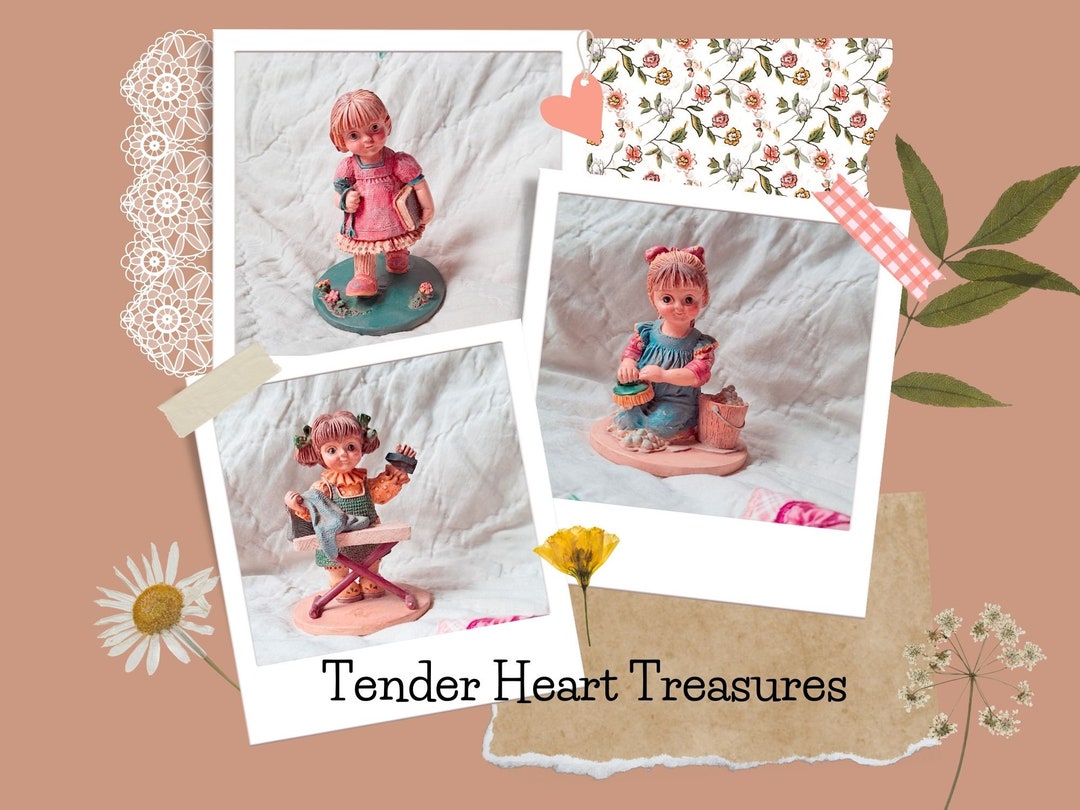 Tender Heart Treasures Figurines, Little Girl Scrubbing, Ironing or