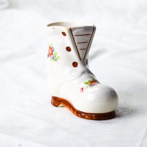 Boot Planter Pot, Baby shoe, porcelain