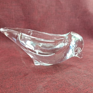 Art Vannes FRANCE Lead Crystal Glass Bird Figurine or Dish