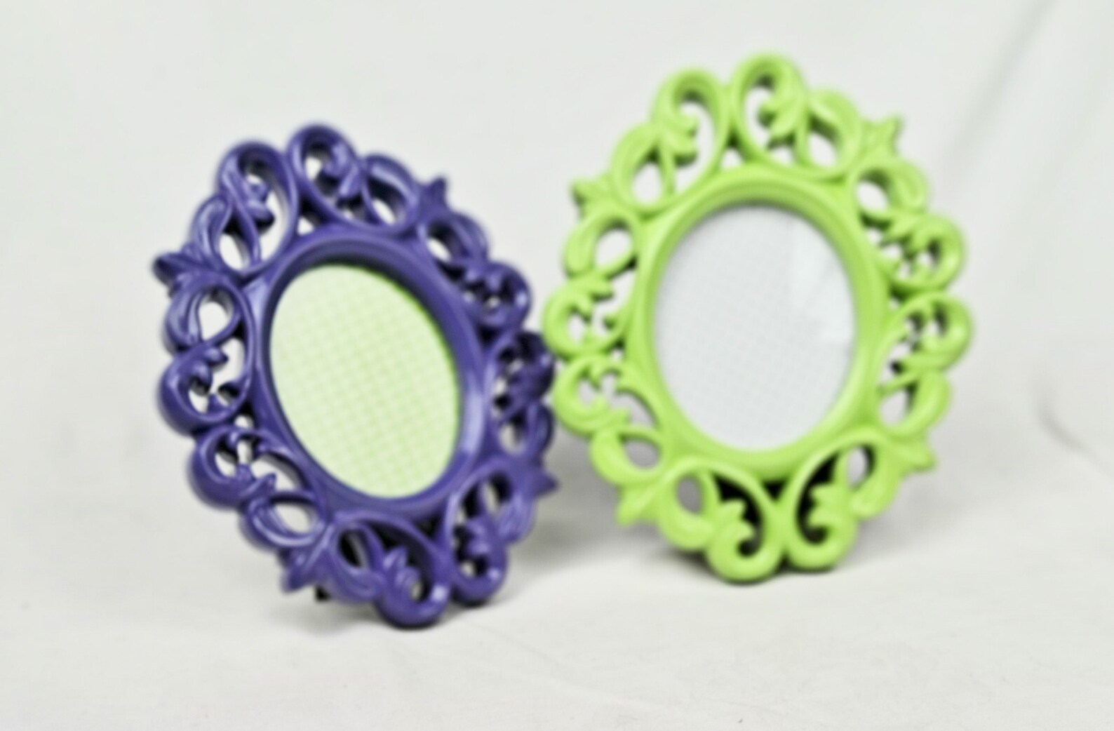 Picture Frames Small Plastic Fun Bright Multicolored Oval Etsy