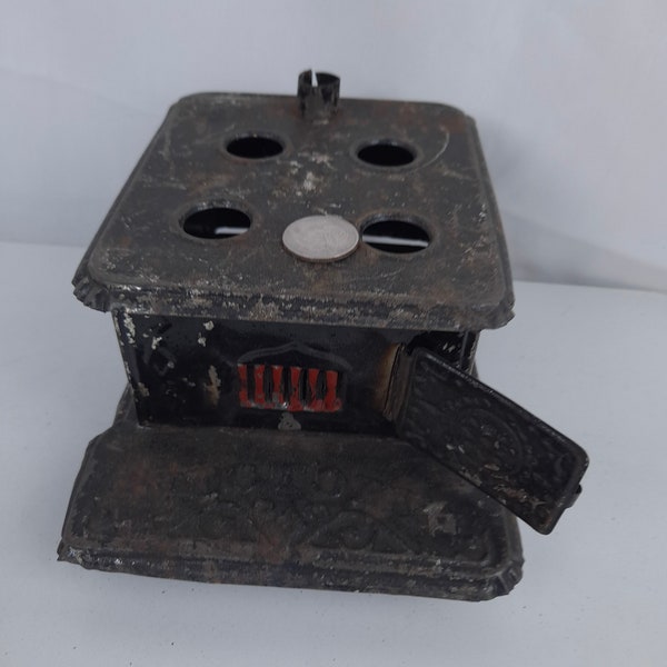 Vintage Victory Replica Cast Iron Children's Tin Stove Toy