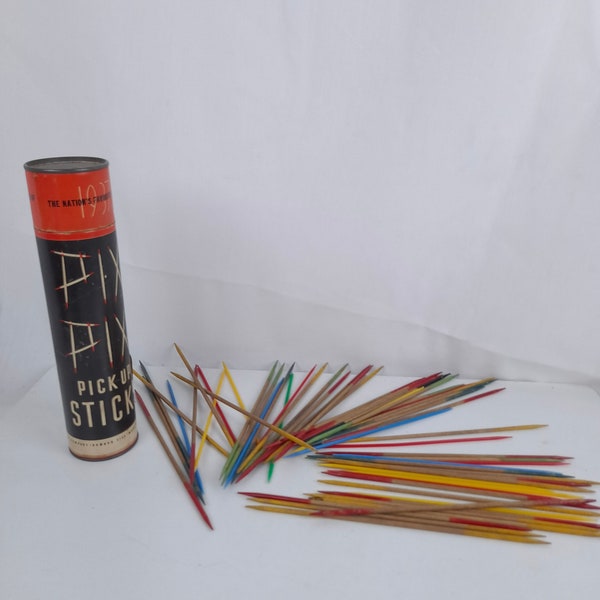 Whitman 1937 Wooden Pick Up Sticks Game Pix Pix Pick up Sticks