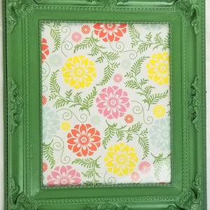 3 1/2 x 5 inch photo frames, PLASTIC, fun bright multicolored, baroque style Green