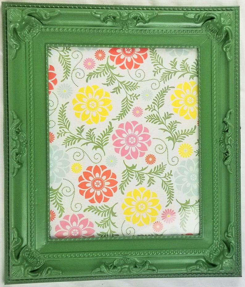 3 1/2 x 5 inch photo frames, PLASTIC, fun bright multicolored, baroque style Green