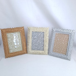 4x6 Ornate Picture Frame, Leaf Design Matte Gold, Ivory or Silver 4x6 Photo Frame, Ornate Victorian Gothic Design, made of Quality RESIN