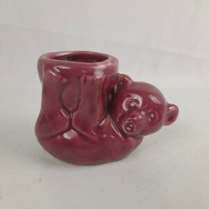 Rose Pink Ceramic Teddy Bear Small Planter Pot