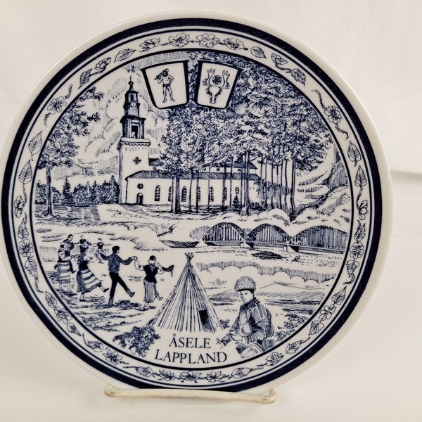 Vintage Swedish Plate of Asele Lappland by Stenwreth Skalderviken Lausmark