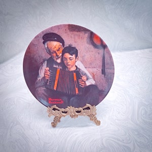 Norman Rockwell &quot;The Music Maker&quot; Collector Plate, Bradford Exchange, Edwin M Knowles China Co, 1981