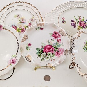 Vintage Shabby Chic Porcelain Dishes, Choose from Bowls or Plates