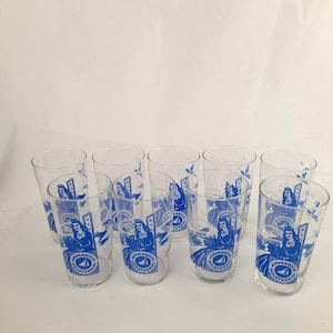 1940 Minneapolis Aquatennial Souvenir Glasses, Choose Quantity of 1, 2 or 4 Glasses