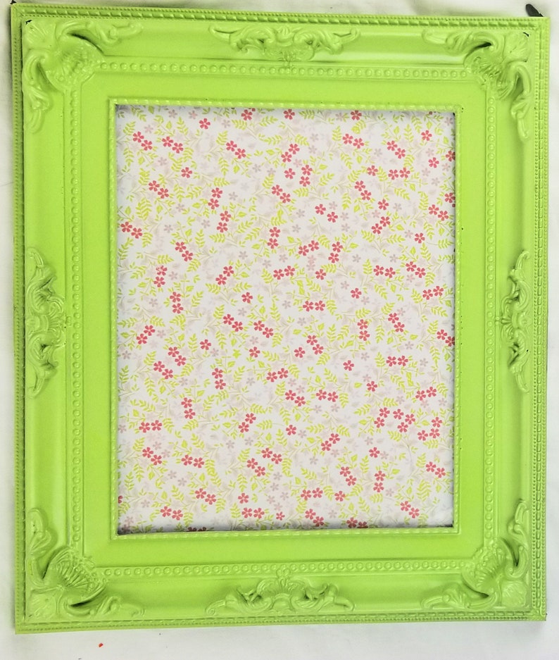 3 1/2 x 5 inch photo frames, PLASTIC, fun bright multicolored, baroque style Lime Green