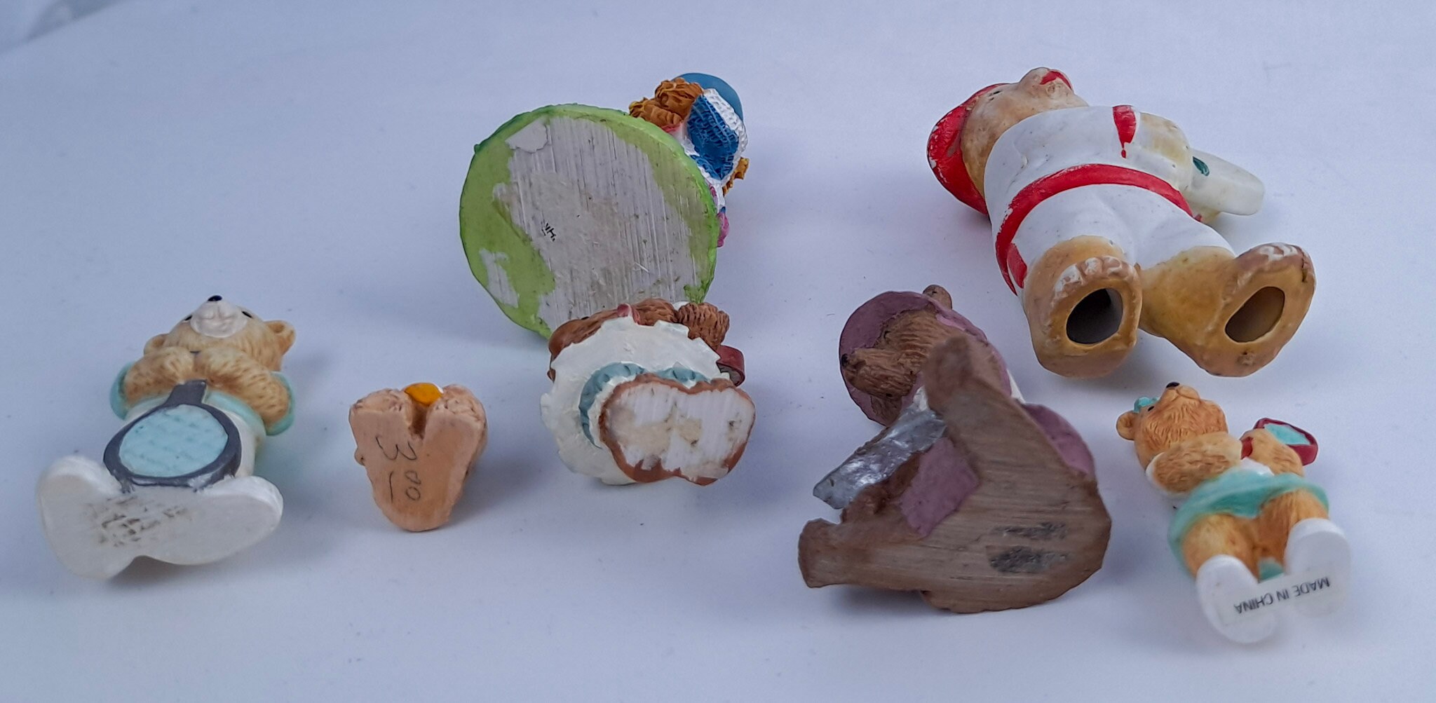 ヴィンテージ テディベア テニス プレーヤー フィギュア 樹脂と磁器