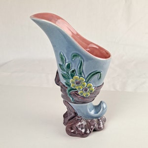 Vaso Cornucopia in ceramica ad ala rossa #1152, vintage 1942 vaso ad ala rossa grande, ottime condizioni