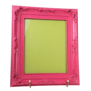 3 1/2 x 5 inch photo frames, PLASTIC, fun bright multicolored, baroque style Pink