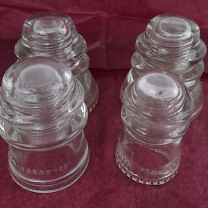 Vintage Hemingray Klarglas Isolator No 42, No 15, No 17 oder No 9