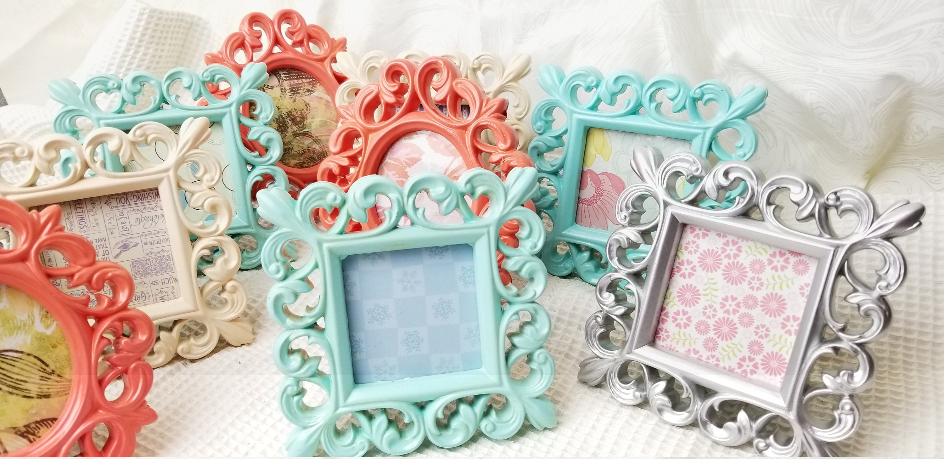 Picture Frames Small Plastic Fun Bright Multicolored Etsy
