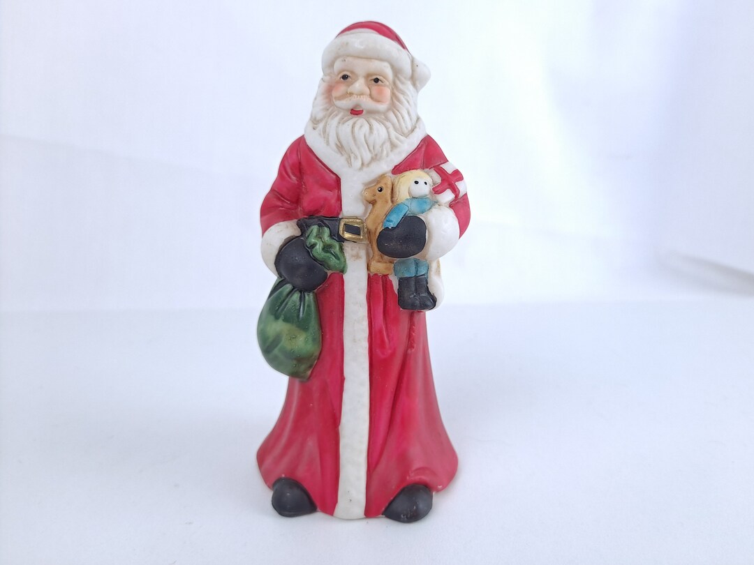 Vintage Porcelain Santa Figurine With Matte Porcelain Finish 5 Etsy