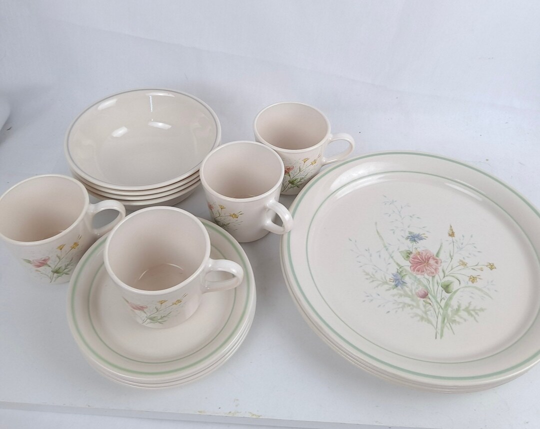 4 Piece Place Settings Corelle summer Mist Etsy